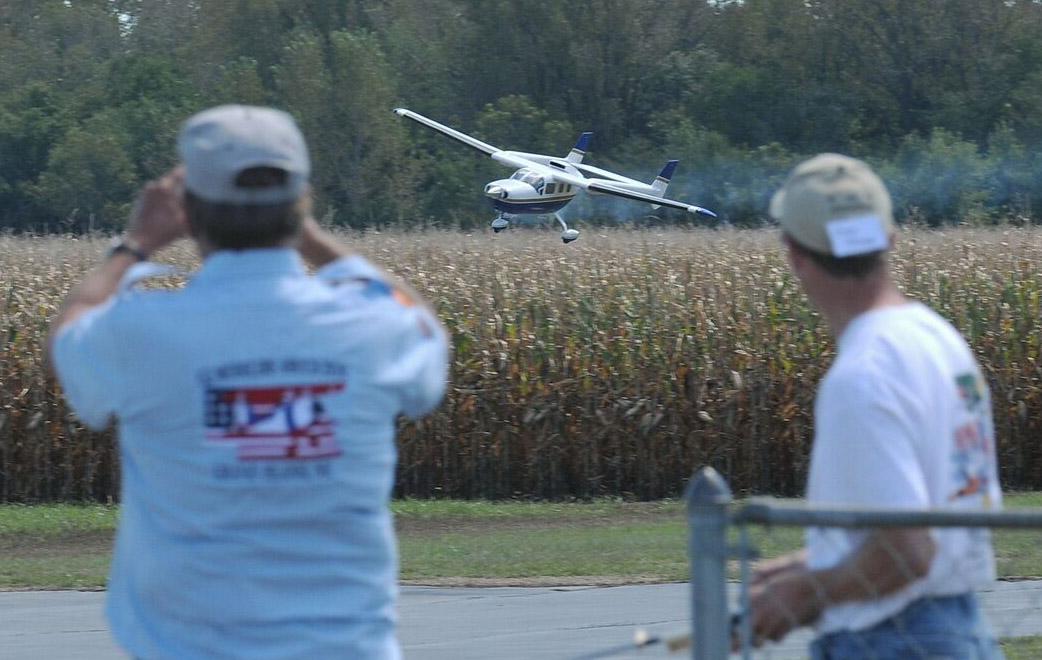 Model airplane flying